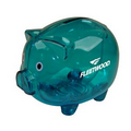 4"x3"x 3 1/2" Aqua Colored Piggy Bank